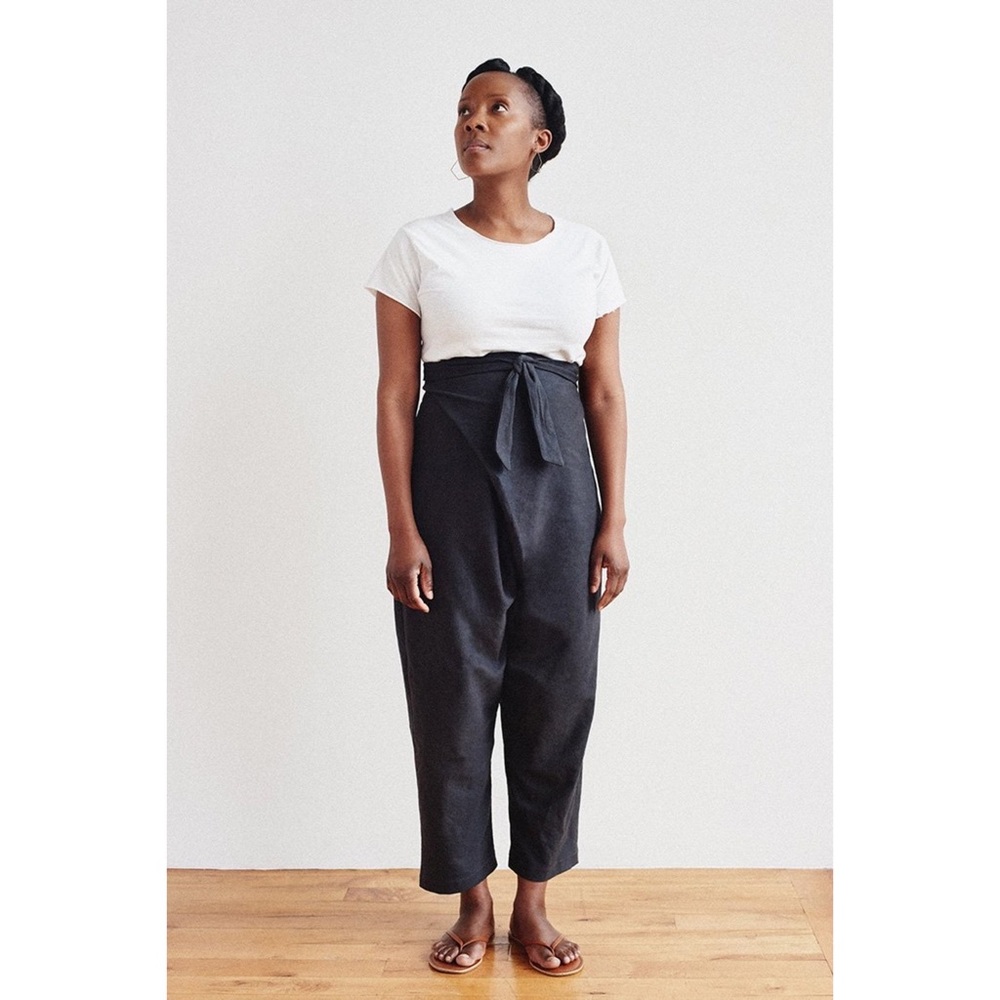 Aliya Wanek Hiroko Pants, Black Stonewash Medium EUC